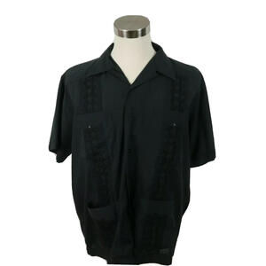 Supreme Womens Sheer Button Up Black Blouse Shirt Plus 1X Vintage